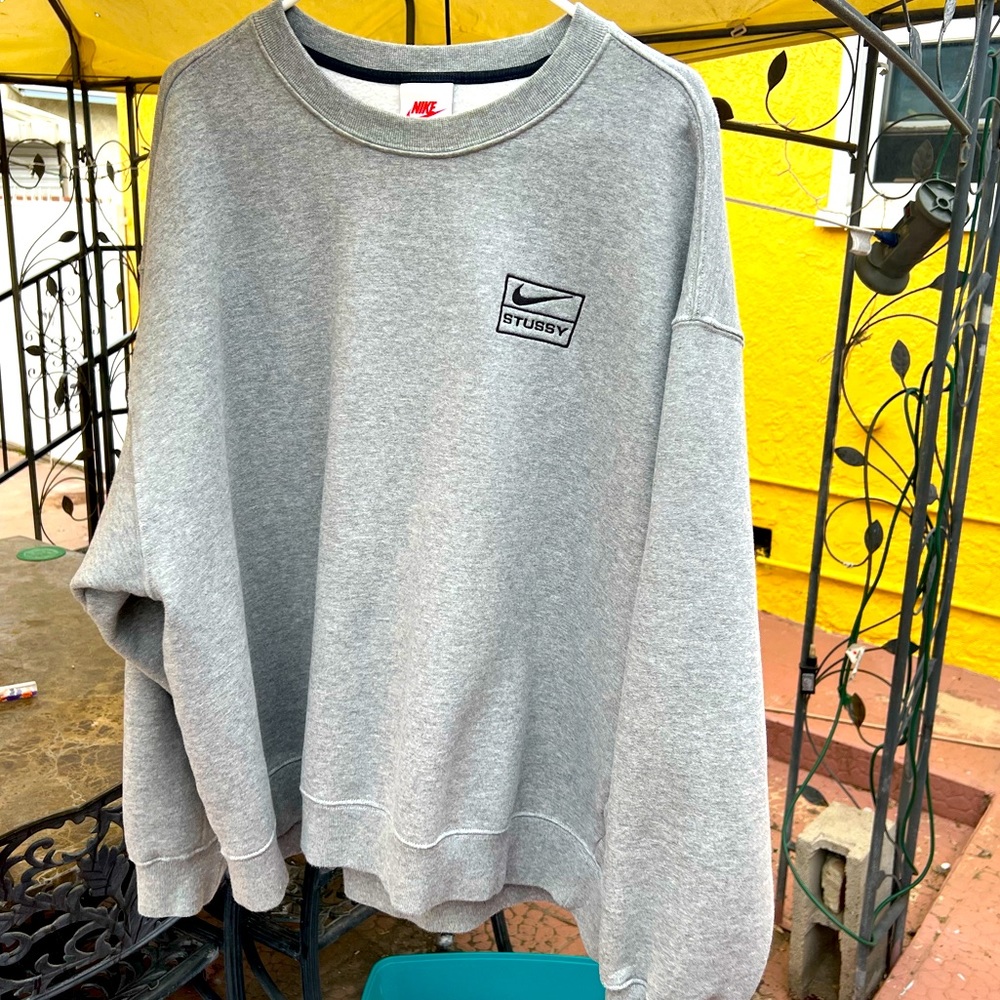 Nike x Stussy NRG BR Crew Fleece Gray men’s XL lightly used!